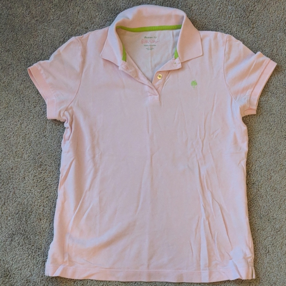 Lilly Pulitzer pink polo shirt